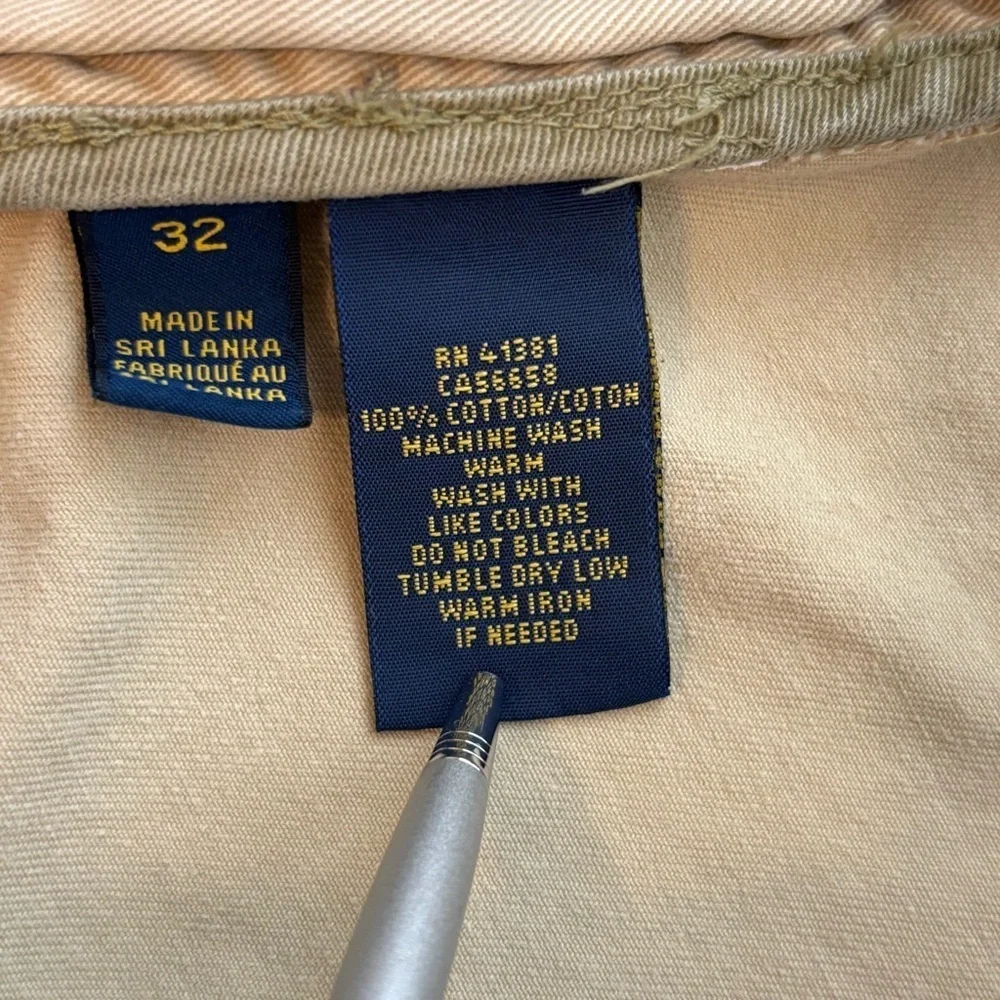 Polo Ralph Lauren Classic Cargo Chino Shorts Mens 32 Beige Khaki Casual Pockets